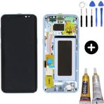 Samsung Galaxy S8 Sm-G950 Uyumlu Çıtalı Hk Lcd Ekran Dokunmatik Mavi + Montaj Seti