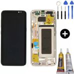 Samsung Galaxy S8 Sm-G950 Uyumlu Çıtalı Servis Lcd Ekran Dokunmatik Gold + Montaj Seti