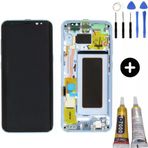 Samsung Galaxy S8 Sm-G950 Uyumlu Çıtalı Servis Lcd Ekran Dokunmatik Mavi + Montaj Seti