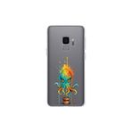 Samsung Galaxy S9 ile uyumlu Splash ahtapot Tasarımlı Slimfit şeffaf silikon kılıf