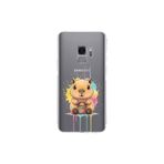 Samsung Galaxy S9 ile Uyumlu Splash Kapibara Tasarımlı Şeffaf Silikon Kılıf