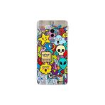 Samsung Galaxy S9 Plus ile Uyumlu Grafiti Doodle Tasarımlı Şeffaf Silikon Kılıf