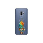 Samsung Galaxy S9 Plus ile uyumlu Splash ahtapot tasarımlı şeffaf silikon kılıf
