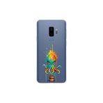 Samsung Galaxy S9 Plus ile uyumlu Splash ahtapot Tasarımlı Slimfit şeffaf silikon kılıf