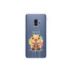 Samsung Galaxy S9 Plus ile Uyumlu Splash Kapibara Tasarımlı Şeffaf Silikon Kılıf