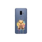 Samsung Galaxy S9 Plus ile Uyumlu Splash Kapibara Tasarımlı Slimfit Şeffaf Silikon Kılıf