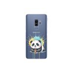 Samsung Galaxy S9 Plus ile Uyumlu Splash Panda Tasarımlı Şeffaf Silikon Kılıf