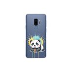 Samsung Galaxy S9 Plus ile Uyumlu Splash Panda Tasarımlı Slimfit Şeffaf Silikon Kılıf