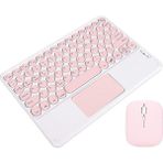Samsung Galaxy Tab A S Pen Sm-P587 Lte Uyumlu Kablosuz Bluetooth Şarjlı Touchpad'li Klavye Mouse Seti - Pembe