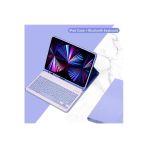 Samsung Galaxy Tab A11+ Plus / A9 Plus 11 Inç Tablet Uyumlu Bluetooth Klavyeli Kılıf (Türkçe Klavye) Lila