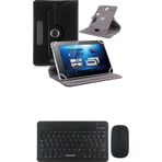 Samsung Galaxy Tab A11 Sm-x133 8.7'' Kılıf Uyumlu Standlı Kablosuz Bluetooth Klavye Mouse Set Kılıf siyah