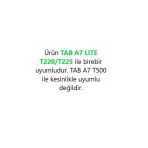 Samsung Galaxy Tab A7 Lite T220 8.7 Inç Tablet Standlı 360° Dönebilen Deri Kılıf Tam Koruma Deri - Mavi