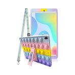 Samsung Galaxy Tab A8 10.5 2021 Sm-x200 Uyumlu Popit Standlı Çocuk Kılıfı Askılı Pop It Push Kılıf cok-renkli