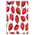Samsung Galaxy Tab A8 10.5" SM-X200 ile Uyumlu Desenli Silikon Tablet Kılıfı, Çilek avonm-v-cvr452020
