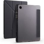 Samsung Galaxy Tab A8 10.5 SM-X200 Standlı Tri Folding Kalemlikli Silikon Smart Cover Siyah Tablet Kılıfı