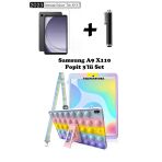 Samsung Galaxy Tab A9 8.7 (2023) Sm-X110 Uyumlu Popit Çocuk Kılıfı Askılı Stand Eğlenceli 3'Lü Set Gökkuşağı