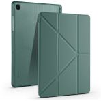 Samsung Galaxy Tab A9+ Plus / A11+ Plus Uyumlu Üçgen Standlı Uyandırma Fonksiyonlu Tablet Kılıfı - Haki