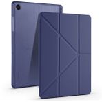 Samsung Galaxy Tab A9+ Plus / A11+ Plus Uyumlu Üçgen Standlı Uyandırma Fonksiyonlu Tablet Kılıfı - Lacivert