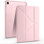 Samsung Galaxy Tab A9+ Plus / A11+ Plus Uyumlu Üçgen Standlı Uyandırma Fonksiyonlu Tablet Kılıfı - Toz Pembe