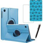 Samsung Galaxy Tab A9 X110 Uyumlu Tablet Kılıfı Cam Ekran Koruyucu Kalem Set - Mavi