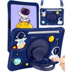 Samsung Galaxy Tab S10 Fe (2025) Standlı ve Boyun Askılı Astronot Figürlü Çocuk Tablet Kılıf Sm- X520 - Lacivert