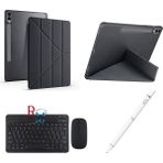 Samsung Galaxy Tab S10 Fe Plus 13.1" ile Uyumlu Standlı Kılıf Dokunmatik Kalem ve Klavye Mouse Set - Siyah