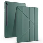 Samsung Galaxy Tab S10 FE Plus 13.1 inç Uyumlu Tablet Kılıfı – Kalem Bölmeli, Standlı, Tri-Folding Akıllı Kapak, Manyetik Otomatik Uyku/Uyanma Özellikli, İnce ve Dayanıklı Koruma (Koyu Yeşil)