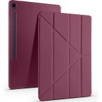 Samsung Galaxy TAB S10 FE Plus Uyumlu 13.1 inç Kalem Bölmeli Standlı Tri‑folding Tablet Kılıfı - Mürdüm