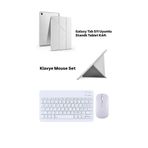 Samsung Galaxy Tab S11 11inç 2025 ile uyumlu Kılıf Kalem Bluetooth Klavye ve Mouse Set, Standlı X736 X730 (Gri)