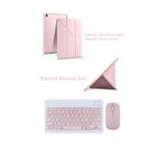 Samsung Galaxy Tab S11 11inç 2025 ile uyumlu Kılıf Kalem Bluetooth Klavye ve Mouse Set, Standlı X736 X730 (Pembe)
