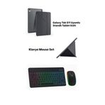 Samsung Galaxy Tab S11 11inç 2025 ile uyumlu Kılıf Kalem Bluetooth Klavye ve Mouse Set, Standlı X736 X730 (Siyah)