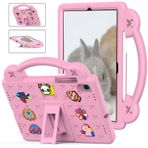 Samsung Galaxy Tab S5e T720 10.5 (2019) için Tablet Kılıfı, Çocuklar İçin Dost Kendin Yap Karton Sevimli Bebek, Saplı Stand Hafif EVA Köpük Tam Vücut Koruma Darbeye Dayanıklı Kapak Pembe
