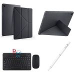 Samsung Galaxy Tab S6 Lite P610/613 Uyumlu Standlı Kılıf Dokunmatik Kalem ve Klavye Mouse 3'lü Set - Siyah