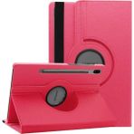 Samsung Galaxy Tab S7 Fe Lte T737 T736 T733 T730 Uyumlu Dönebilen Kapaklı Rotating Stand Deri Kılıf - Pembe