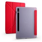Samsung Galaxy Tab S7 Fe S8 Plus T970/x800/t733/t737/t736 12.4" Kalem Bölme Arka Silikon Kapak Kılıf kirmizi