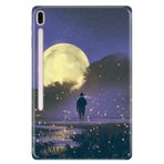 Samsung Galaxy Tab S7 Plus SM-T970 12.4" ile Uyumlu Desenli Silikon Kılıf, UV Baskılı, Moon avonm-v-cvr452313