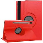 Samsung Galaxy Tab S7 Plus T970 T975 T977 ile uyumlu Kılıf 360 Dönebilen Standlı Case Kırmızı