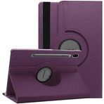 Samsung Galaxy Tab S7 Plus T970 T975 T977 ile uyumlu Kılıf 360 Dönebilen Standlı Case Mor