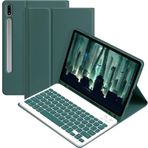 Samsung Galaxy Tab S9 FE Plus/S10 Plus/S9 Plus12,4 inç 12,4 ile Uyumlu Bluetooth Türkçe Q Klavyeli Kılıfı (Tablet Değildir) (Koyu yeşil)