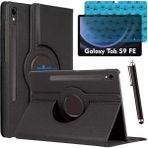 Samsung Galaxy Tab S9 Fe Uyumlu Tablet Kılıfı Ekran Koruyucu Kalem Set - Siyah