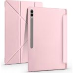 Samsung Galaxy Tab S9 Ultra 14.5” Uyumlu Katlanabilir Standlı Kalem Bölmeli Tablet Kılıfı - Rose Gold