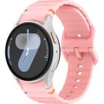 Samsung Galaxy Watch 4 5 6 7 Fe 40 40 44 Classic 42 43 46 47 mm Kordon Dekoratif Örgü Çizgili Spor Silikon Kayış - Glx 4-5-6-7 - Açık Pembe