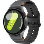 Samsung Galaxy Watch 4 5 6 7 Fe 40 40 44 Classic 42 43 46 47 mm Uyumlu Kavisli Silikon Kordon - Siyah