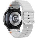 Samsung Galaxy Watch 4 5 6 7 Fe Classic Turuncu Mavi Dalga Desen Silikon Kordon 40/42/43/44/46/47MM - Açık Gri