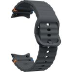 Samsung Galaxy Watch 4 5 6 7 Fe Classic Turuncu Mavi Dalga Desen Silikon Kordon 40/42/43/44/46/47MM - Grafit Grisi