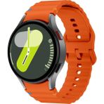 Samsung Galaxy Watch 4 5 6 7 Fe Classic Turuncu Mavi Dalga Desen Silikon Kordon 40/42/43/44/46/47MM