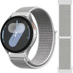 Samsung Galaxy Watch 4 5 6 7 Seri 40 42 43 44 46 47Mm Cırt Cırtlı Yumuşak Spor Kumaş Örgü Kordon Beyaz