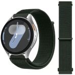 Samsung Galaxy Watch 4 5 6 7 Seri 40 42 43 44 46 47Mm Cırt Cırtlı Yumuşak Spor Kumaş Örgü Kordon Haki