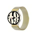 Samsung Galaxy Watch 5 44 mm ile Uyumlu Kordon Güçlü Mıknatıs 20 mm Metal Hasır Kordon Altın