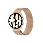 Samsung Galaxy Watch 5 44 mm Uyumlu Kordon Güçlü Mıknatıs 20 mm Metal Hasır Kordon Rose Gold